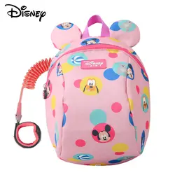 Disney 2In1 малыша анти потерянный рюкзак 1,8 м Antilost соединитель на запястье дети поводок поводки Сумка Микки и Минни Маус школьный