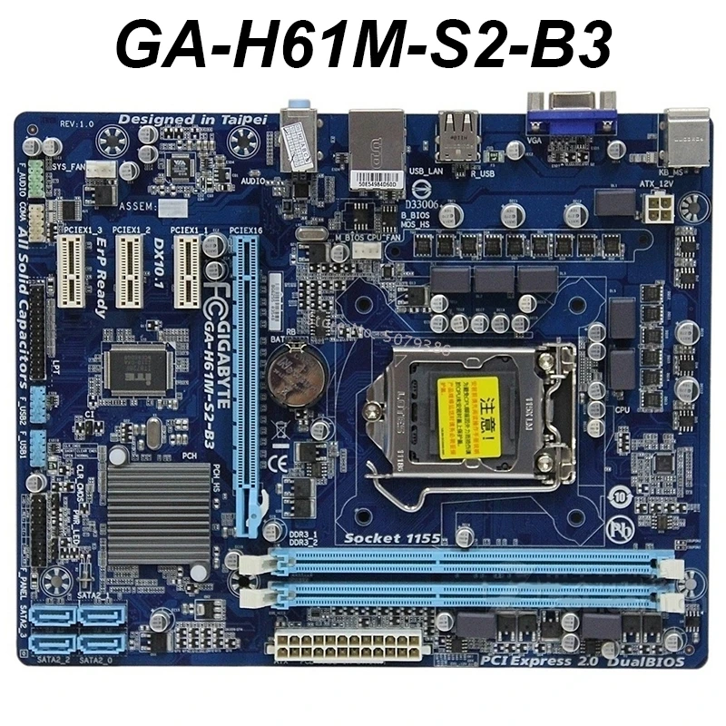 Original For Gigabyte GA-H61M-S2-B3 Desktop Motherboard H61M-S2-B3 H61 LGA 1155 DDR3 Micro-ATX Used laptop motherboards