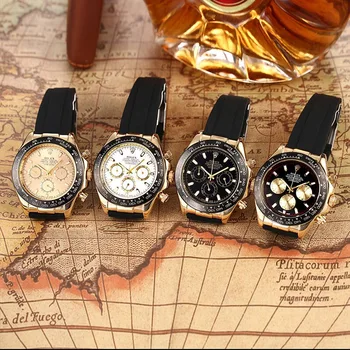 

Rolex- Men's luxury steel watchband wrist Watch New fashion quartz watch Gift Limited edition men's Watch Ord58