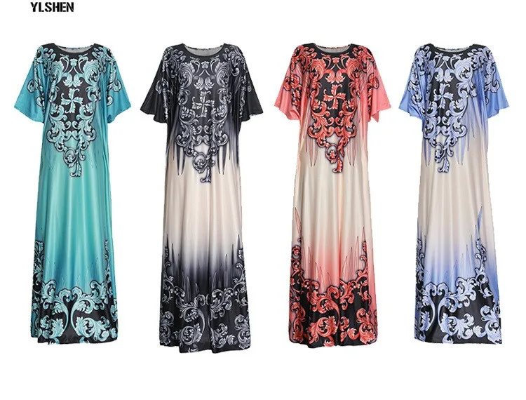 New African Dresses for Women Dashiki Print African Clothes Bazin Riche Sexy Slim Ruffle Sleeve Long Africa Maxi Dress Woman 22