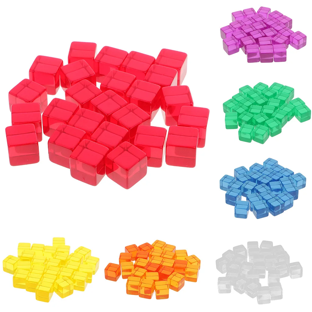 25 Pieces D6 Six Sided Transparent Blank Dices Board Game