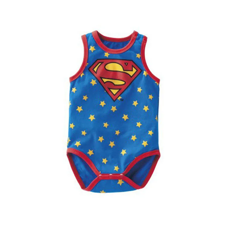 Летний детский комбинезон с коротким рукавом боди для новорожденного, для младенца для маленьких мальчиков мультяшный герой Супермен «Человек-паук», спортивный костюм для девочек; одежда для альпинизма