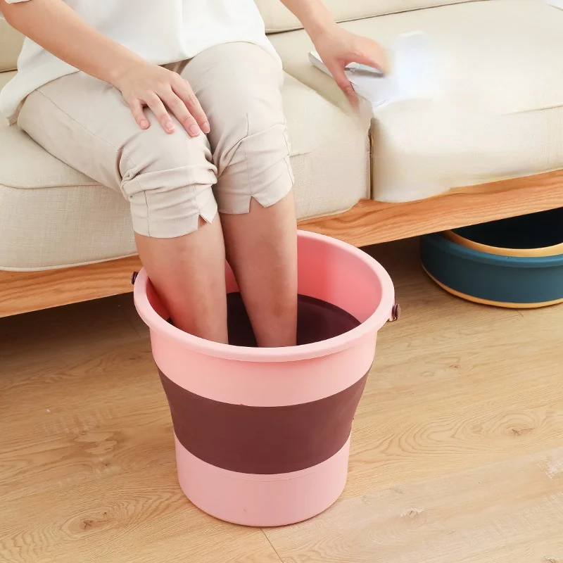 Plastic Foldable Bucket Foot Bath Bucket Bathroom Foot Wash Basin