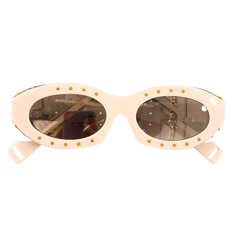 No5 Sunglasses Маленькие овальные солнцезащитные очки для женщин и мужчин, Ретро стиль, Винтажные Солнцезащитные очки для девушек, бриллиантовые оттенки, солнцезащитные очки для женщин, UV 400 - Цвет линз: No5 Sunglasses