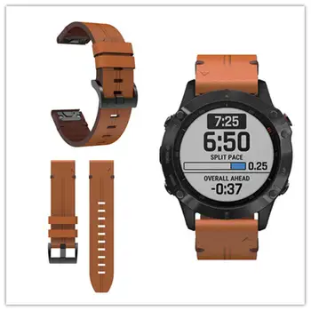 

For Garmin Fenix 6 6 pro 5 5 Plus Forerunner 935 945 / Fenix6 Fenix5 Leather Replacement Watch Band Quick Release Wrist Strap 22