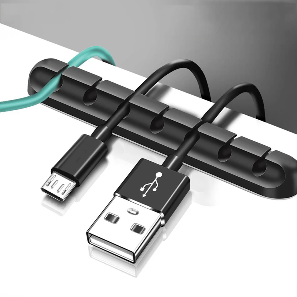 USB Кабельный органайзер PC кабельный провод держатель для мыши наушники телефон зарядное устройство шнур протектор устройства для сматывания кабеля управление зажимы