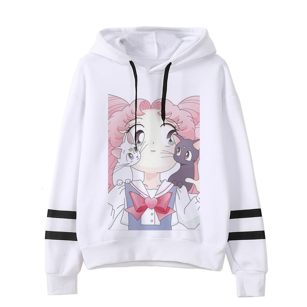 Сейлор Мун Женская толстовка kawaii Забавный ulzzang Толстовка harajuku корейский стиль графический женская одежда толстовки Модные гранж - Цвет: 412