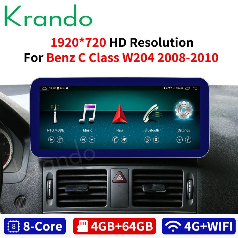 

Krando Android 8.1 10.25' ' Blue Ray 4+64gb car radio dvd navigation for BENZ C W204 C180 C200 C220 2008-2010 multimedia GPS