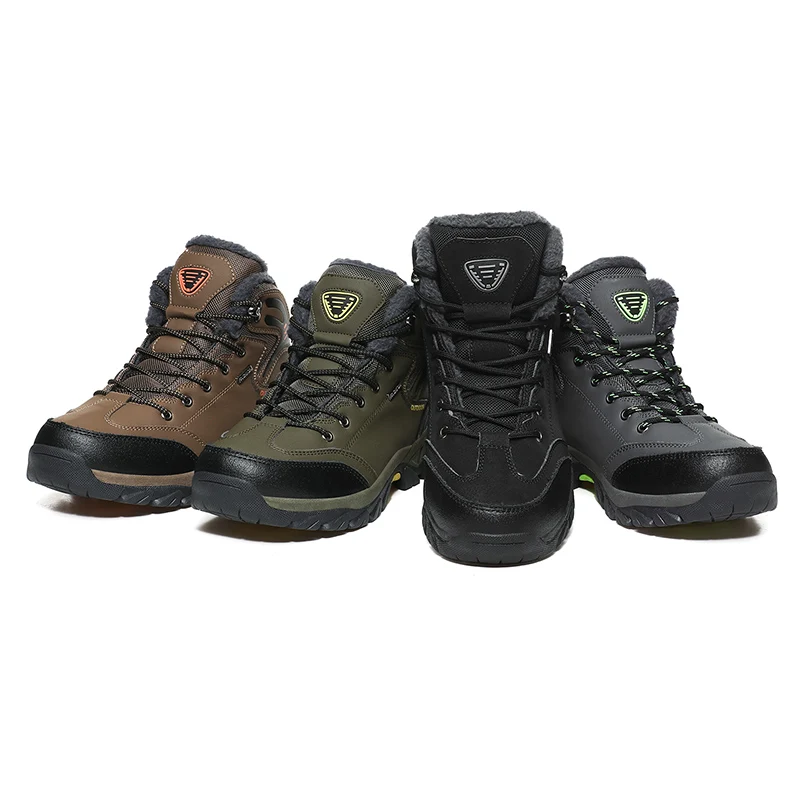 Botas de nieve cálidas para hombre, zapatos de cuero de alta calidad,  impermeables, para exteriores, senderismo, trabajo, Invierno - AliExpress  Calzado