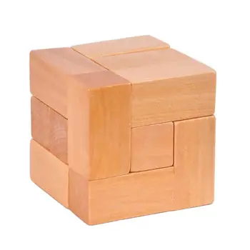 

3D Kids Adults Wooden Educational Toys Burr Puzzle Luban Seven Block
