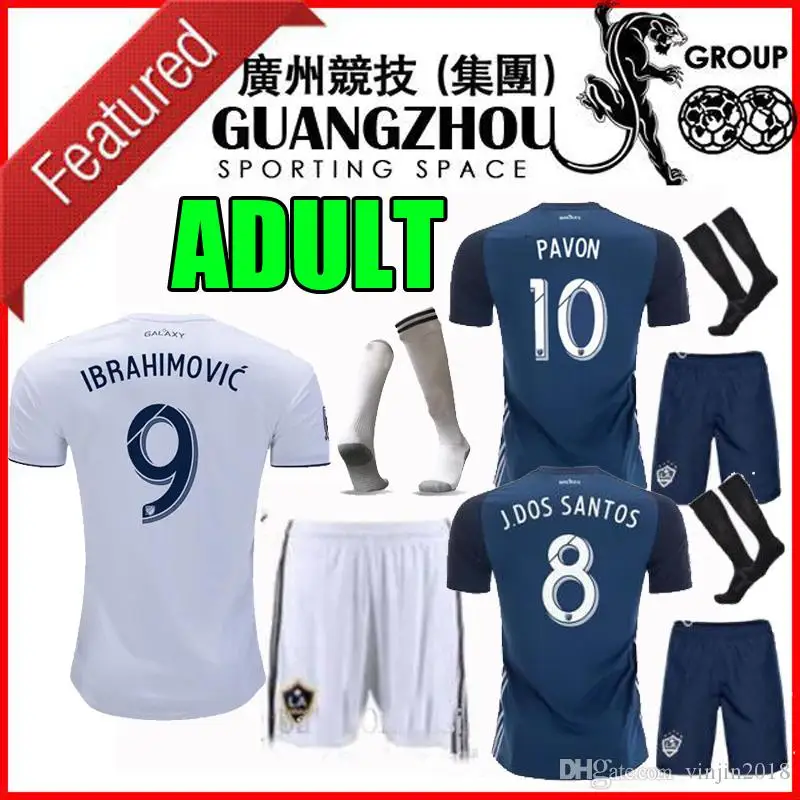 Комплект для взрослых,,, la Galaxy IBRAHIMOVIC, футболки для футбола, PAVON J. DOS SANTOS, 19, 20, комплекты для мужчин с изображением галактики Лос-Анжелеса, футбольные футболки