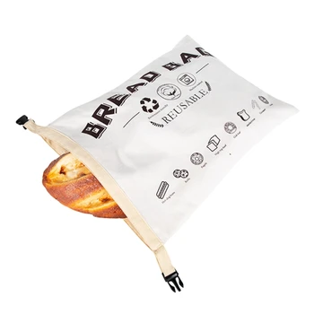 

Kicthen Food Fresh Keeping Storage Bag Reusable Linen Cotton Bread Bag Baking Food Bread Cake Storage Bag Safe Non-toxic Bag