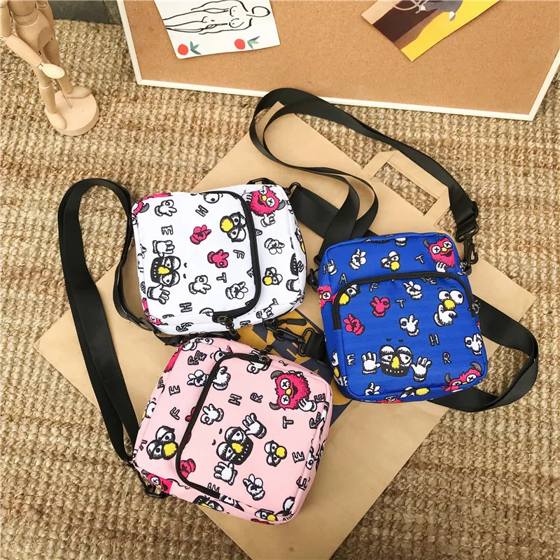 

Cute GIRL'S Heart Canvas Bag INS Japanese-style Harajuku-Style School Bag Korean-style Funny Sesame Street Shoulder Bag Women's
