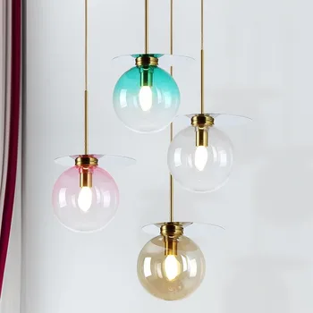 

Modern Fashion Transparent Glass Pendant Lights Dinning Room Hanging Lamp Creative restaurant Coffeehouse Bar Decor Pendant Lamp