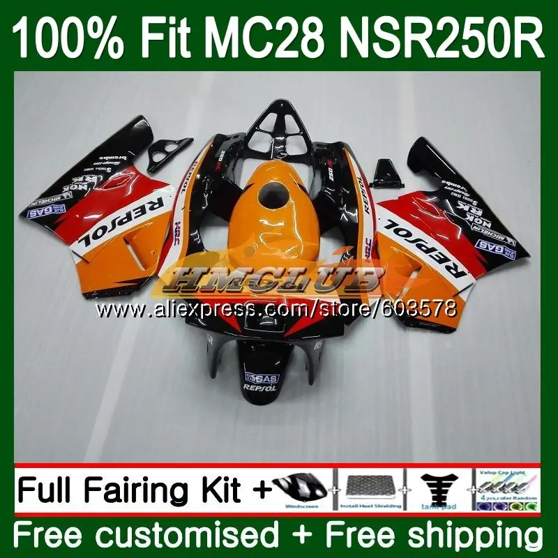 Литья под давлением для HONDA NSR250R 1994 1995 1996 1997 1998 1999 102CL. 7 оранжевый кружевной топ с MC28 NSR250 R RR СМП 250R 94 95 97 98 99 обтекатель