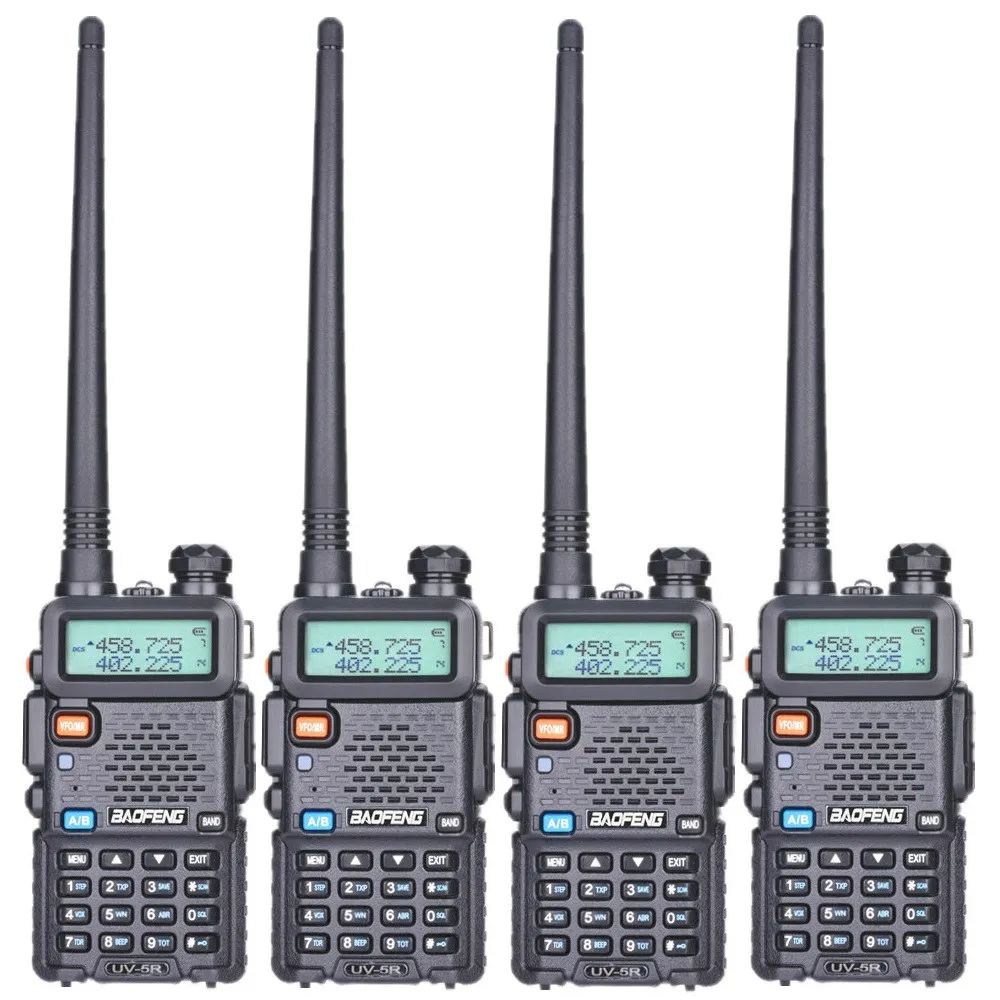 4 pieces black 4 шт. Baofeng UV-5R портативная рация Двухдиапазонная профессиональная 5 Вт UV 5R двухсторонняя радио Comunicador UV5R Ham HF трансивер радиостанция - Цвет: 4 pieces black