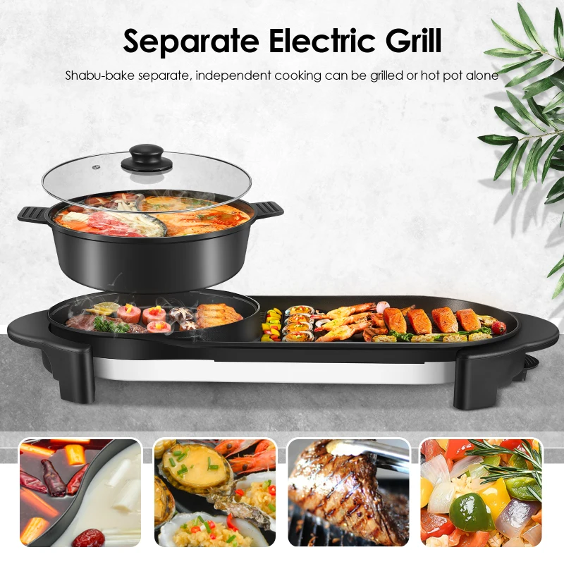 1pc, Electric Hot Pot Grill Barbecue, Household Electric Hot Pot, Super  Electric Hot Pot, Cookware, Kitchenware, Kitchen Accessories Kitchen Stuff  Sma