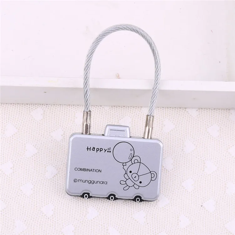 Поперечная граница Amazon провод веревка Пароль замок багаж кодовый замок сумки и чемоданы замок из цинкового сплава с паролем требуется 3