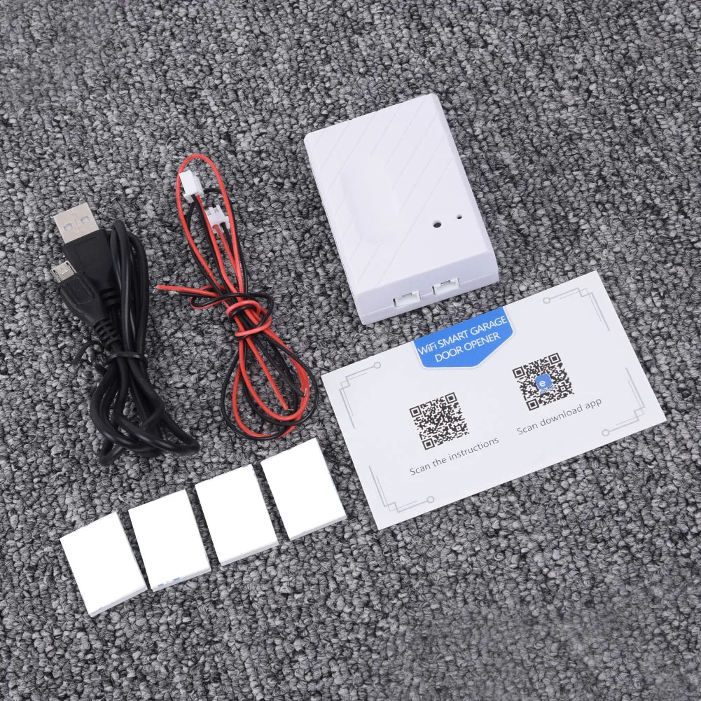 

WiFi Smart Garage Door Switch Kit USB Cable Tape For EWeLink APP Phone Electric Gate Opener Remote Control