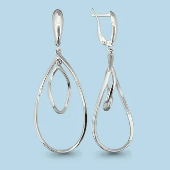 

Earrings long AQUAMARINE without inserts Silver 925