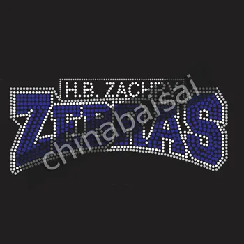

The letters "ZEBRAS" Rhinestone Transfer Motif Designs