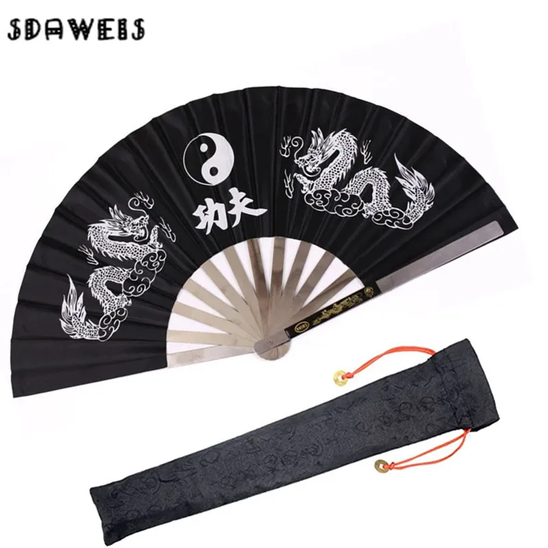 Folding Fan Stainless Steel Tai Chi Fan Kung Fu Martial Art Gym Show Decorate Fan Fitness Wushu