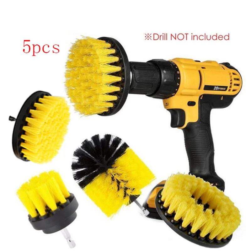 

5pcs Power Scrubber Brush Set Bathroom Drill Brushes Cordless Attachment Kit Power Toilet Brush Electric Cleaning Brush