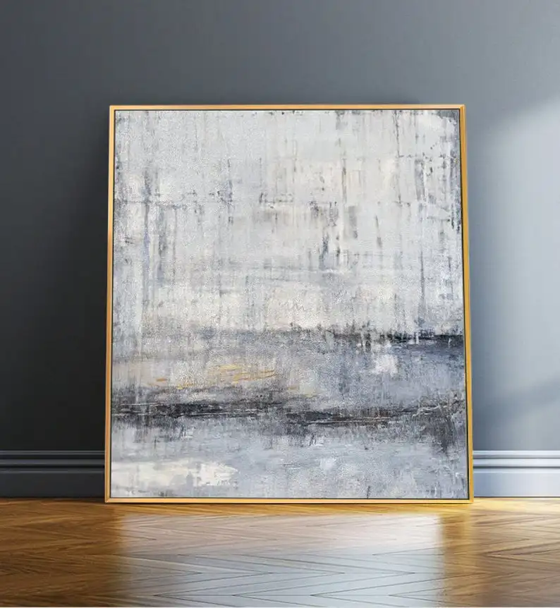 

Черно-белая картина, большая абстрактная картина, горизонтальная живопись, ручная работа, Большой Настенный декор, искусство, большой холст, искусство