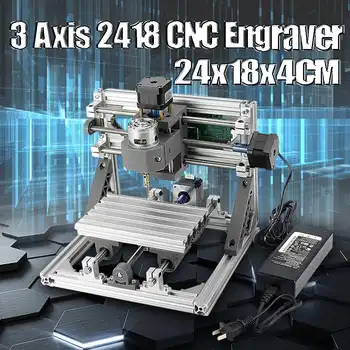 

3Axis 2418 Mini DIY Laser Engraving Machine 24V CNC Wood Router Milling Machine USB Wood PCB PVC Carving Laser Engraver Printer