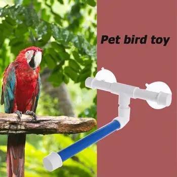

Pet Bird Toy Parrot Standing Platform Rack Wall Suction Cup Parrot Standing Bath Shower Perch Large Bird Cages For Parrots