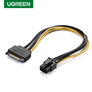 

Ugreen SATA Power Cable 15 Pin to 6 Pin PCI Express PCI-E Sata Converter Graphics Video Card 20cm Length Power Cable Adapter