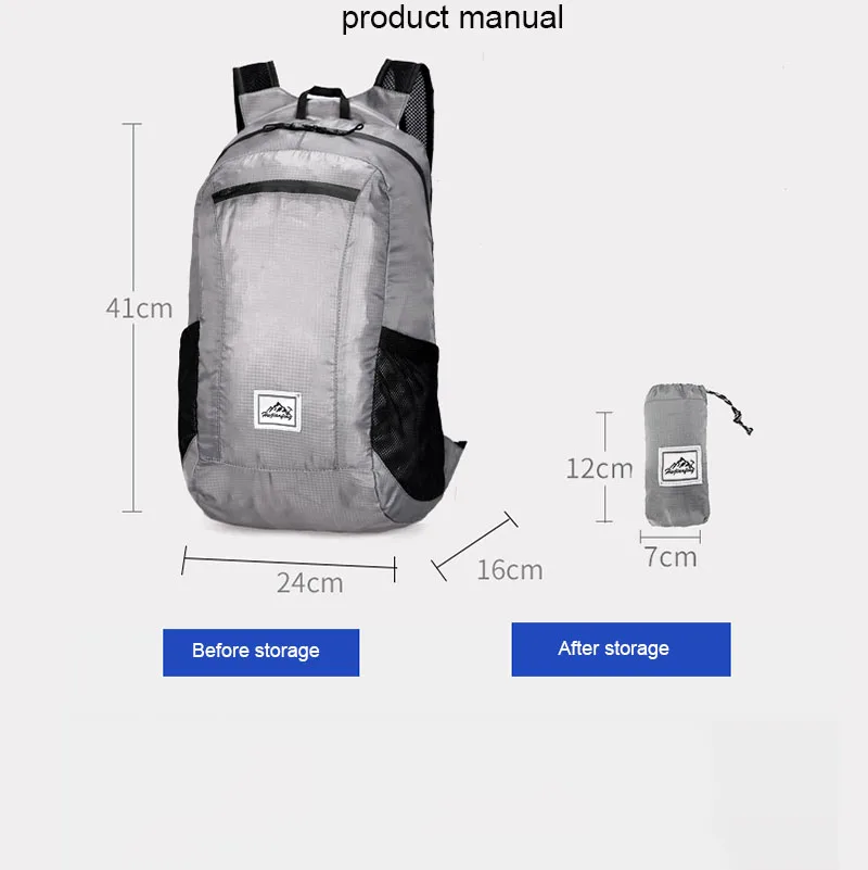 Складной мужской рюкзак, Сверхлегкий Водонепроницаемый рюкзак, походный, для спорта на открытом воздухе, для путешествий, рюкзаки для женщин, походные сумки