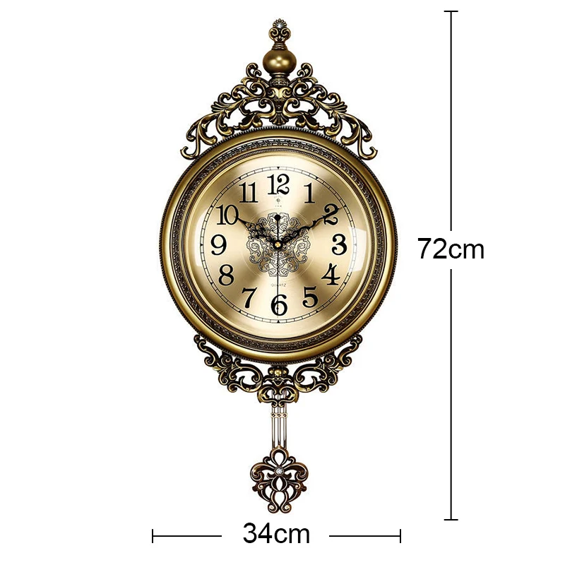 Crown Pattern Swing Mute Quartz Wall Clock A  
