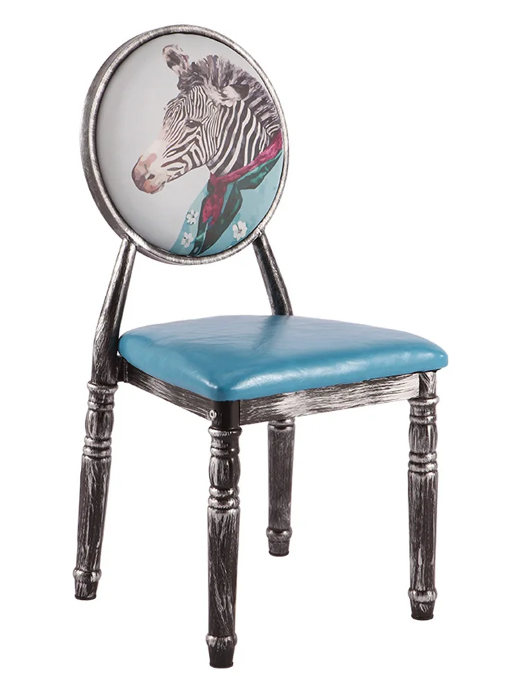 

European Style Retro China Mobile Dining Chair Simple China Mobile Modern Iron Art American-Style Makeup China Mobile Nail Salon