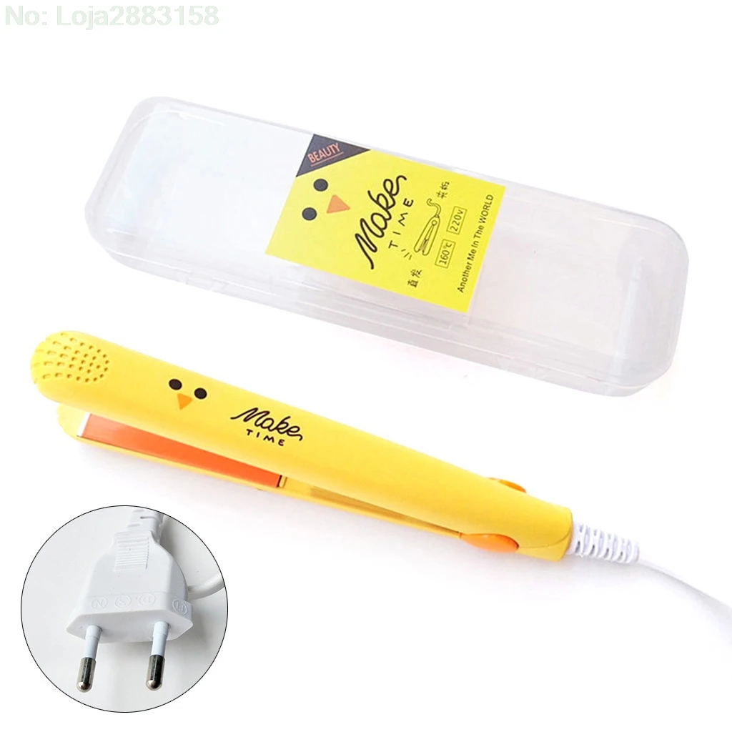 Electronic Hair Straightener Curler Mini Ceramic Iron Flat Straightening Styling Tools 220V Home Travel