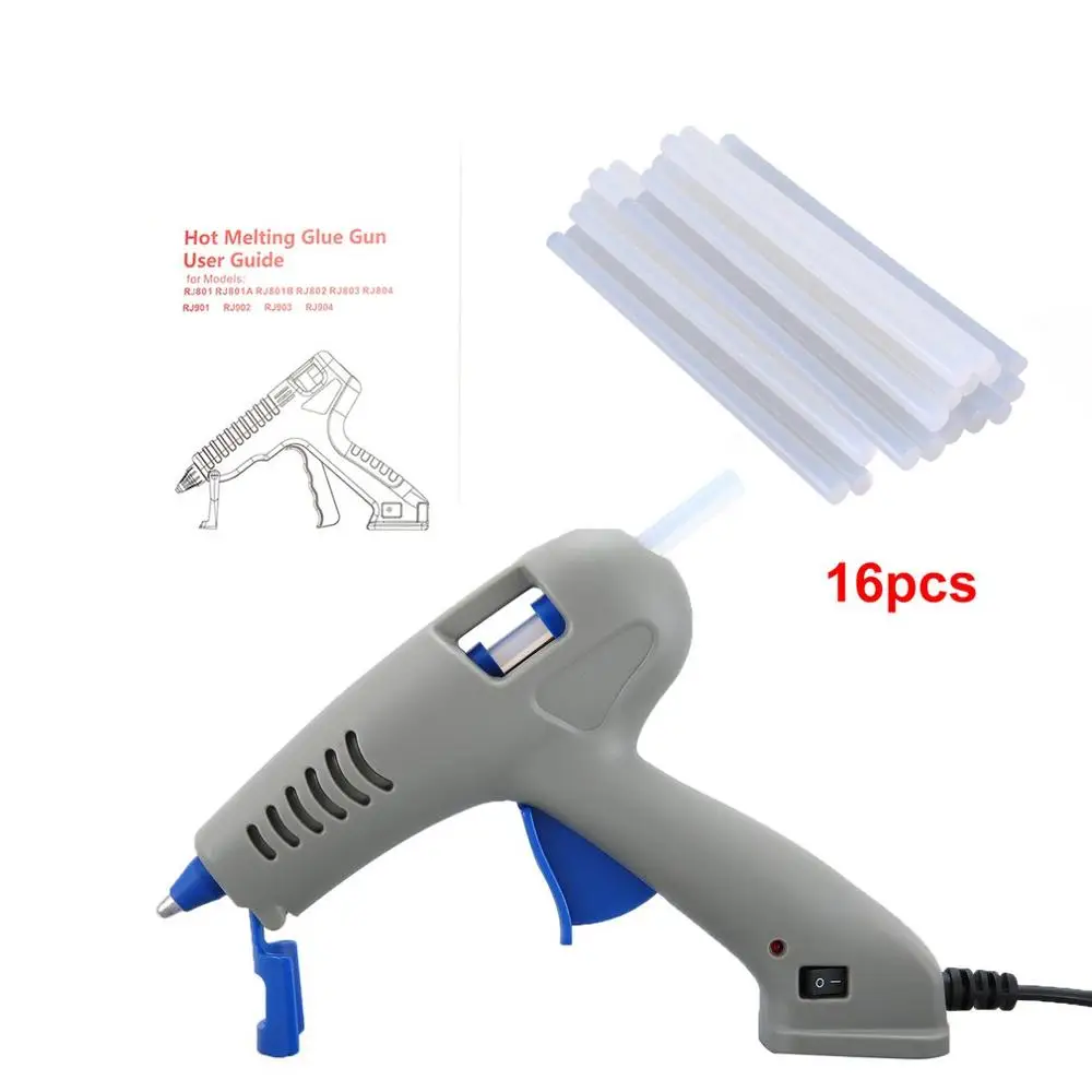 16Transparent Sticks RJ803 термоплавкий клеевой пистолет с клеевым стержнем для DIY ручной работы, инструменты для ремонта игрушек, электрические термоклеевые пистолеты - Цвет: 16Transparent Sticks