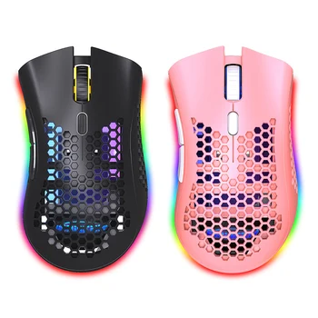 

New RGB Backlight 2.4GHz Wireless Gaming Mouse 7 Buttons USB Rechargeable Lightweight Hollow PC Optical Gaming Mice for Gamer