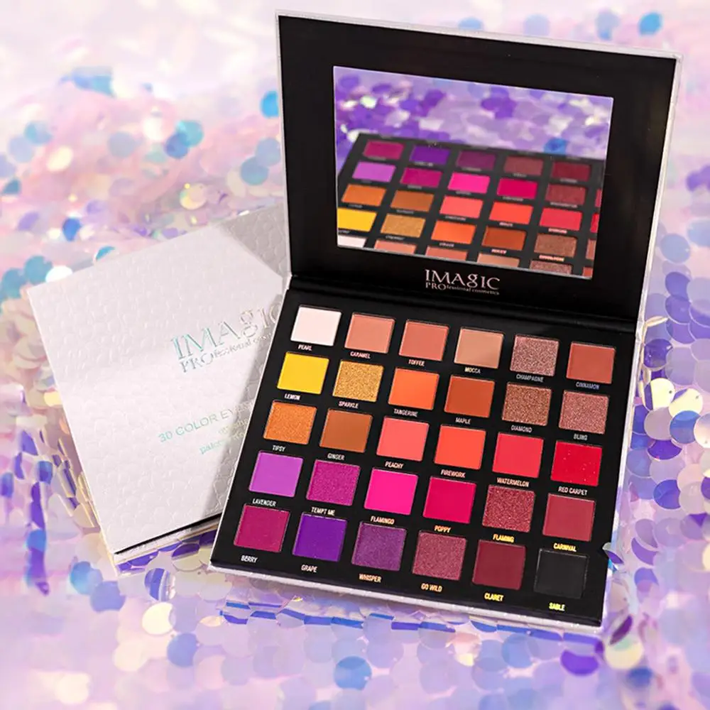

30 Colors Eyeshadow Makeup Palette Pigmented Glitter Eye Makeup Shades Matte Long-Lasting Waterproof Eyeshadow Makeup Cosmetics