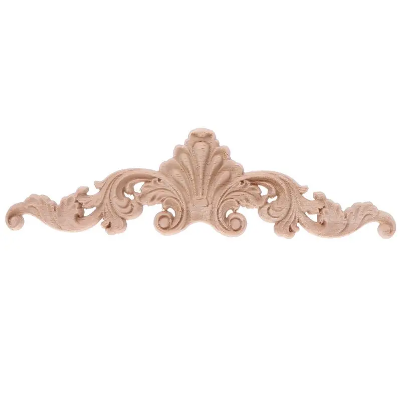 

Wood Carved Flower Corner Onlay Applique Frame Unpainted Cupboard Cabinet Drawer Decal Home Furniture Decor Craft 20x5cm
