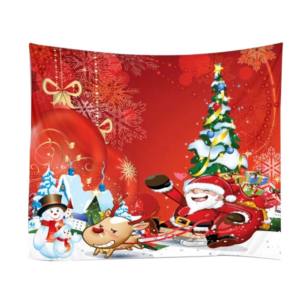 Christmas Tapestry Wall Background Cloth Christmas Santa Claus Home Hanging Cloth Bedroom Living Room Decorative Cloth