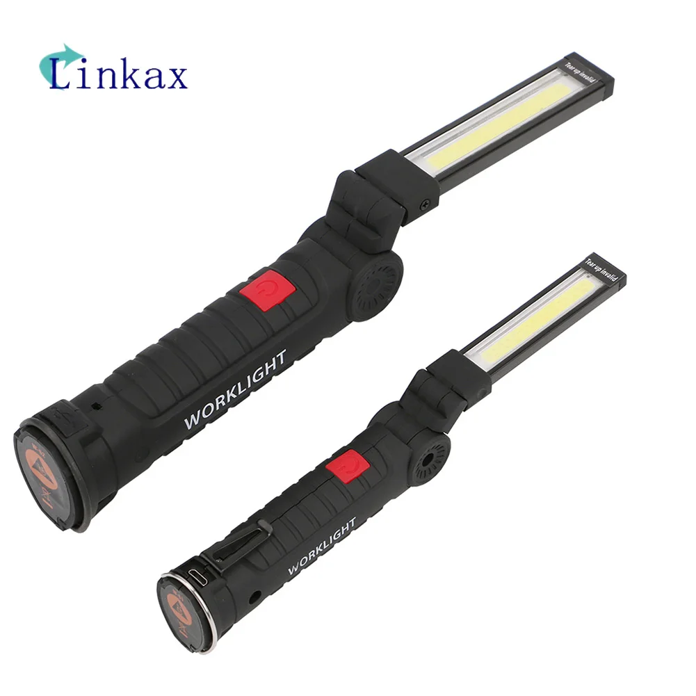 

Portable COB Flashlight Torch USB Rechargeable LED Work Light 5 Mode Magnetic COB Lanterna Hanging Hook Lamp For Outdoor Camping