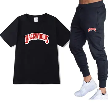 

Backwoods T-shirt+Pants Set 2020 Summer Fashion Casual Cotton Round Neck Short-sleeved Harajuku Hip-Hop T-shirt Sweatpants Suit