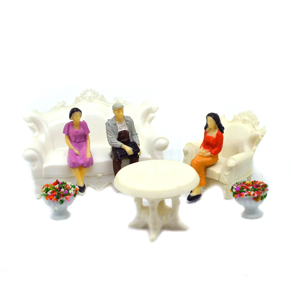 

1/30 Scale ABS Resin Miniture Sit Figures Scenery Building Landscape Model People Toys For Children Sand Plate Plastic Diy Kit