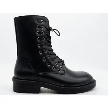

Women casual black leather fashion England style belt motorcycle boots thick restoring ancient way martin boots hiking