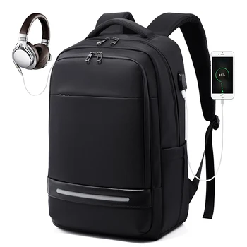

Backpack Men USB External Charge 15.6 Inch Laptop Backpack Shoulders Men Anti-theft Waterproof Solid Travel Backpack Women 2020