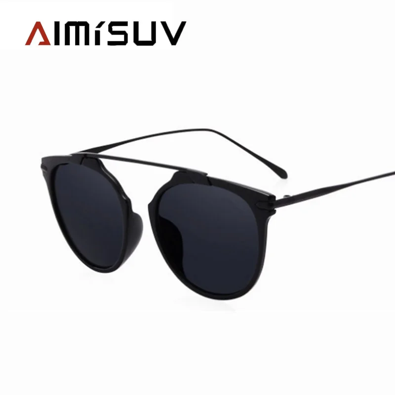 Брендовые металлические зеркальные солнцезащитные очки AIMISUV женские винтажные