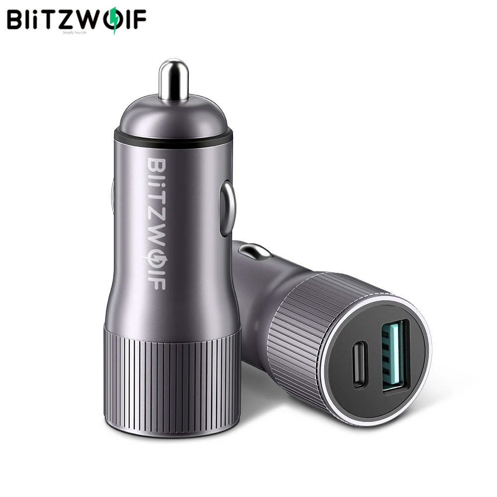 BlitzWolf BW SD4 Mini Carregador de Carro Portas 2 QC3.0 36W USB Tipo C PD Carga Rápida Para iPhone 11 pro XR Xiaomi Huawei P20 Mi9 P30
