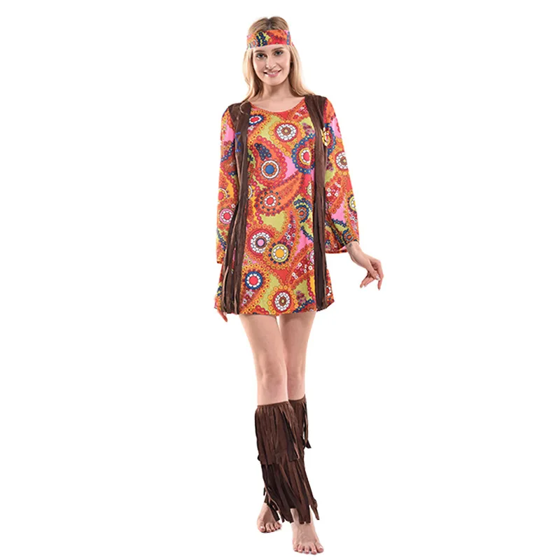 

Fancy Hippie Costume Cosplay Women Halloween Costume For Adult Carnival Performance Party Dress Up