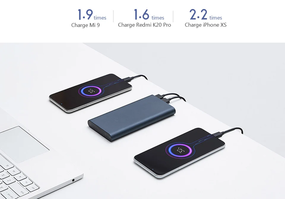 New Xiaomi Mi Power Bank 3 10000 mAh Redmi Power Bank Dual USB Port Quick Charge Powerbank Ultra-thin External Battery charging small power bank