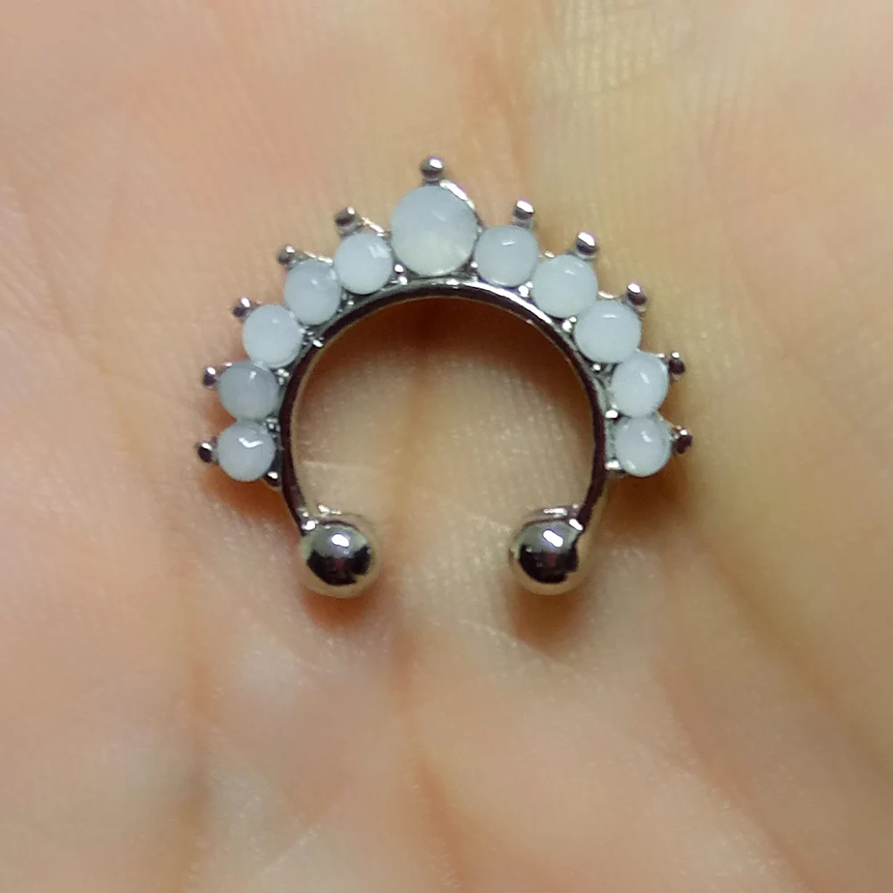 10mm Fake Septum Piercing Nose Ring Hoop For Girl Men Faux Body Clip Rings Non-Pierced Non Body Jewelry 1Pc